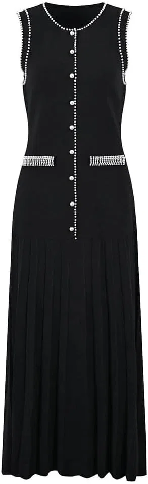 Женский комплект из вязаного топа и платья без рукавов, Black Cardigan — фото 2