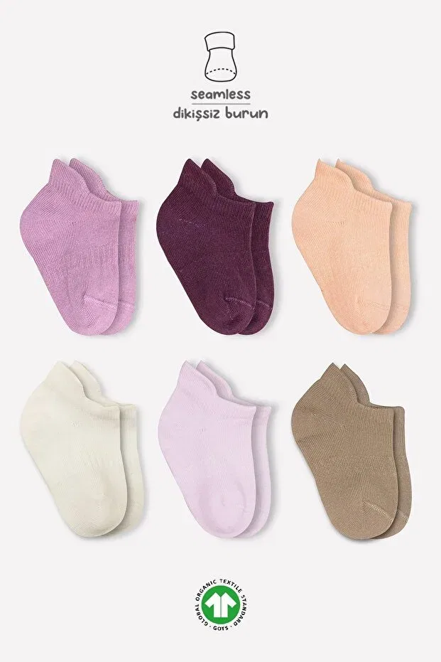 Детские носки для девочек органические 6-парные Bistyle, Rose Dry