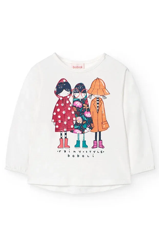 Детская футболка с длинным рукавом Boboli, White