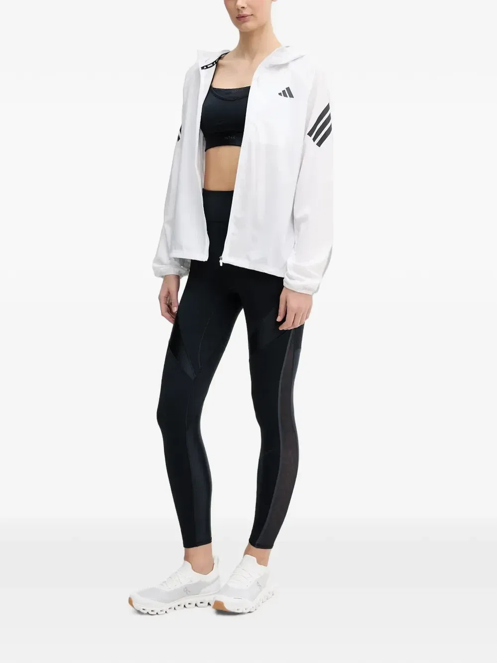 Толстовка с капюшоном украшенная логотипом Adidas, белый — фото 2