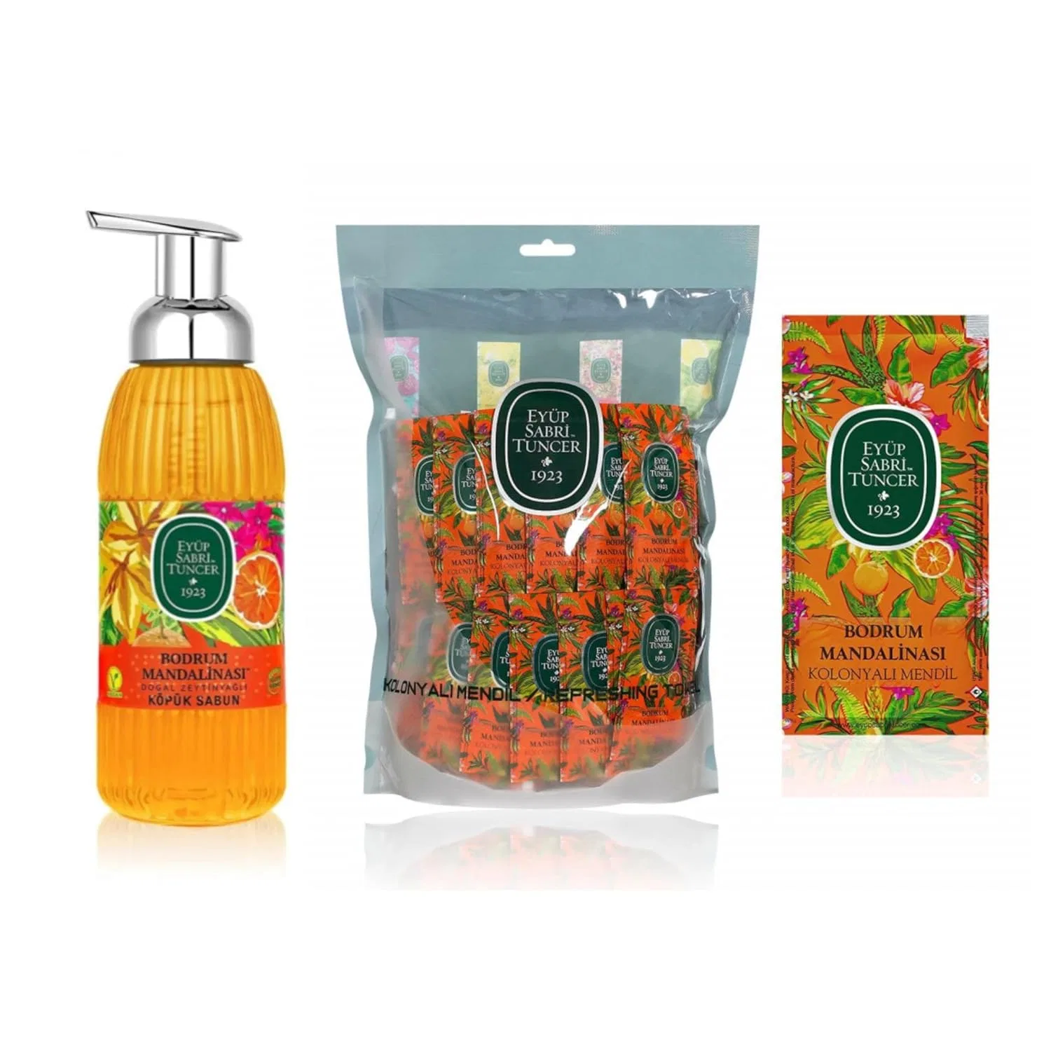 Eyüp Sabri Tuncer Набор для ухода за руками Schaumseife 500 ml + Tücher 150 Stück, EYÜP SABRİ TUNCER, Mandarine
