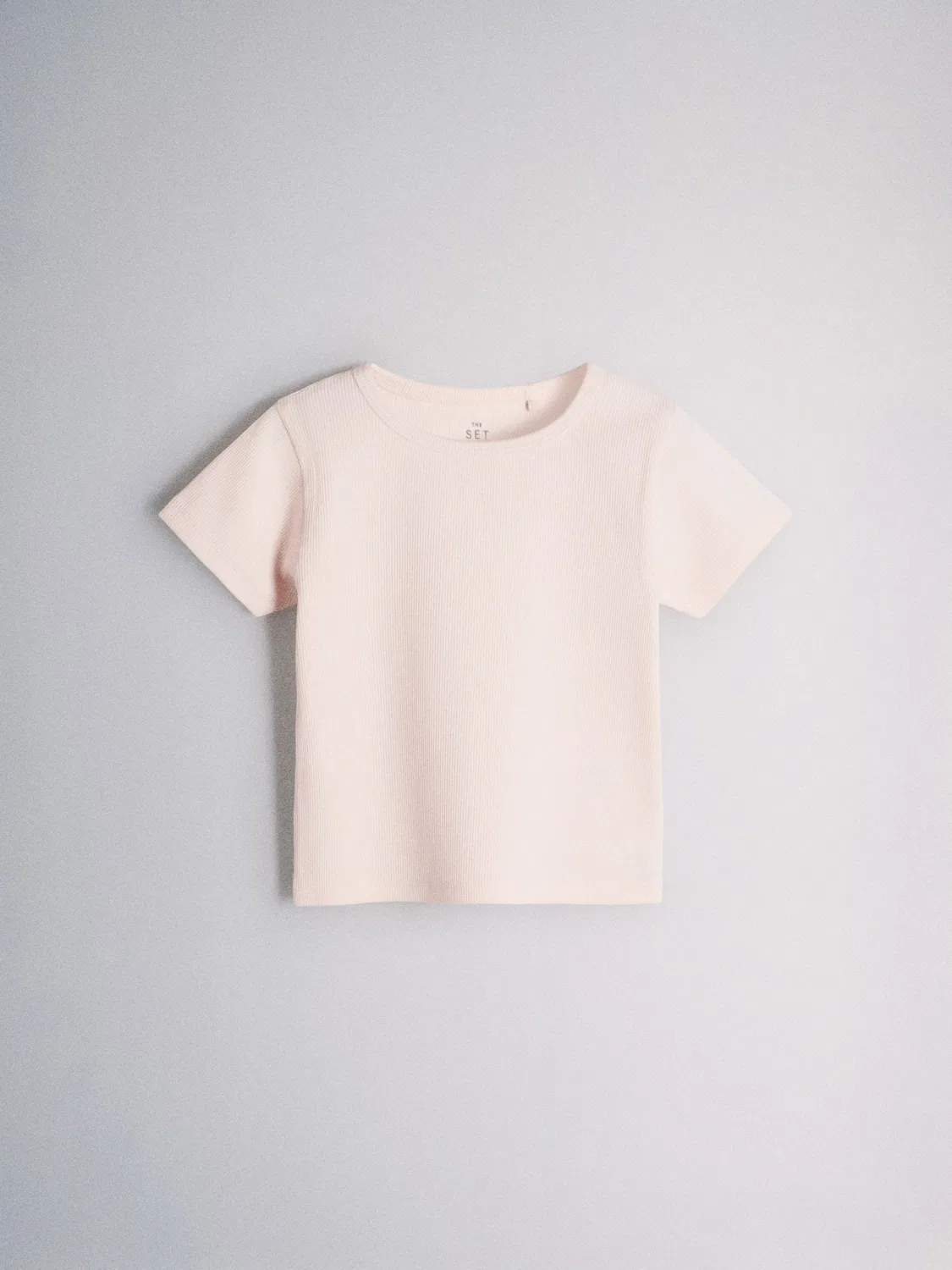 Набор футболок The Set 4 Pack Cropped Jersey Rib Short Sleeve, розовый/серый/зеленый/белый — фото 4