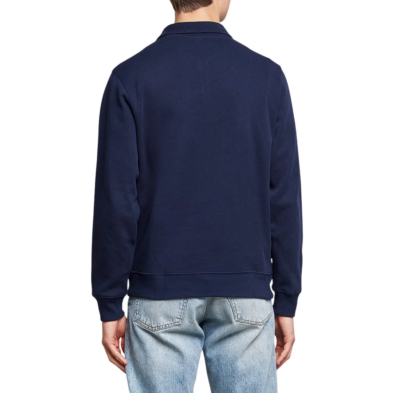 Мужской хлопковый пуловер Lacoste Zip Stand-Up Collar Pullover Herren SH1927, Navyblau — фото 3