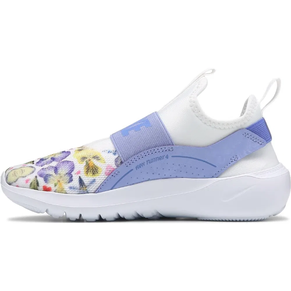 Детские кроссовки Flex Runner 4 без шнурков для малышей Nike, White/Blue/Floral — фото 3