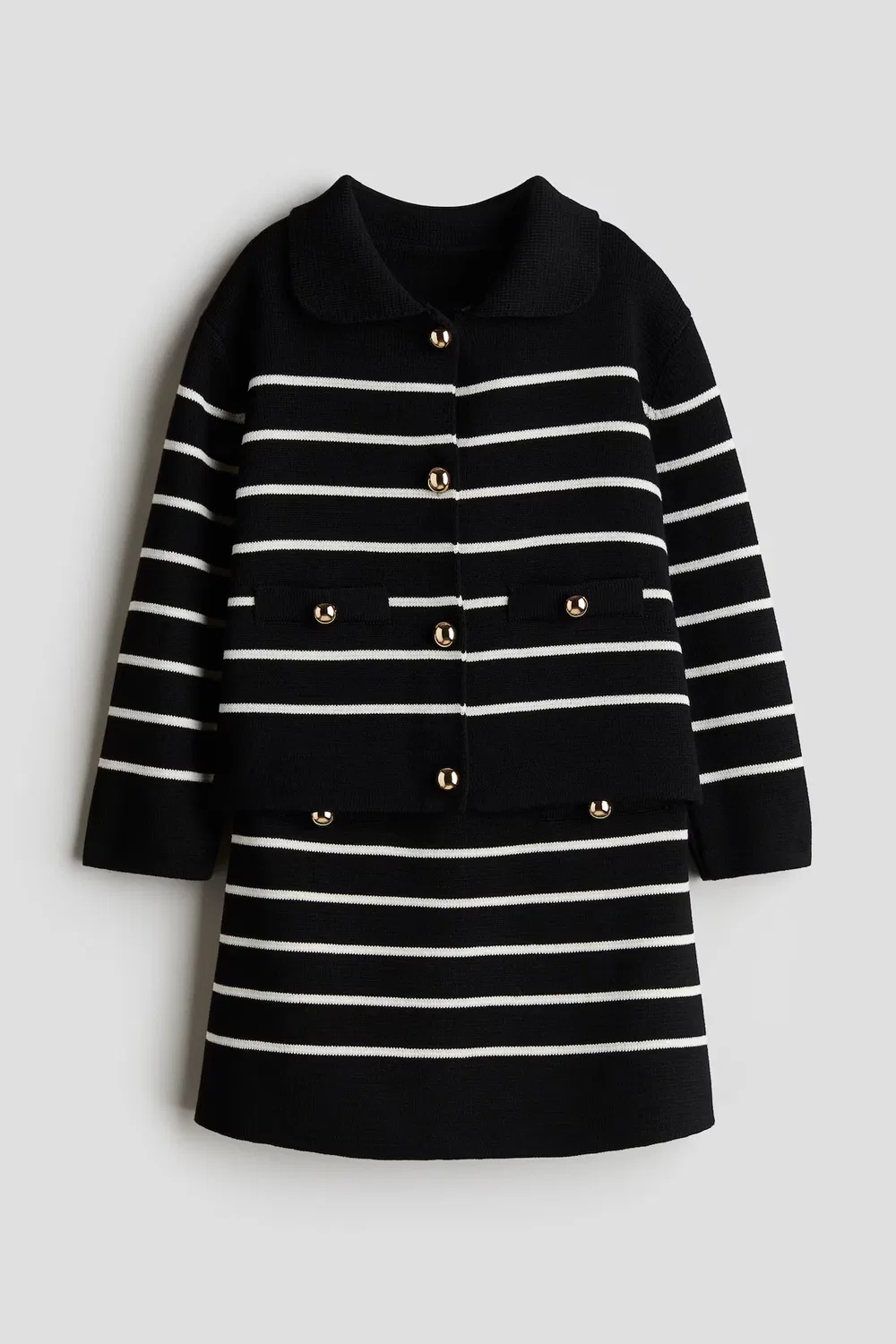 Комплект из двух предметов из тонкого трикотажа H&M, Schwarz/Weiß Gestreift — фото 4