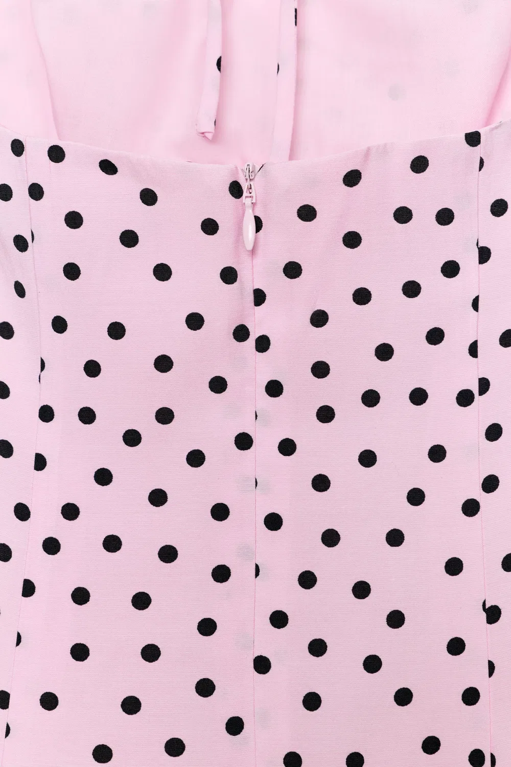 Платье миди с воротником-халтером в горошек ZARA, Pink — фото 4