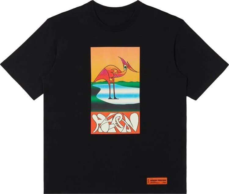 

Футболка Heron Preston Abstract Tee 'Black/Orange', черный