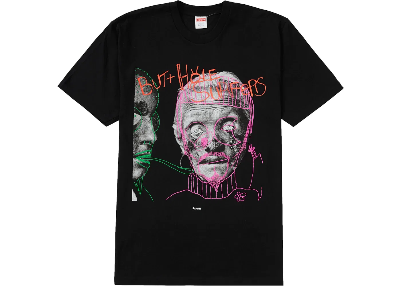 Мужская футболка с принтом Butthole Surfers Psychic Tee Supreme, Black