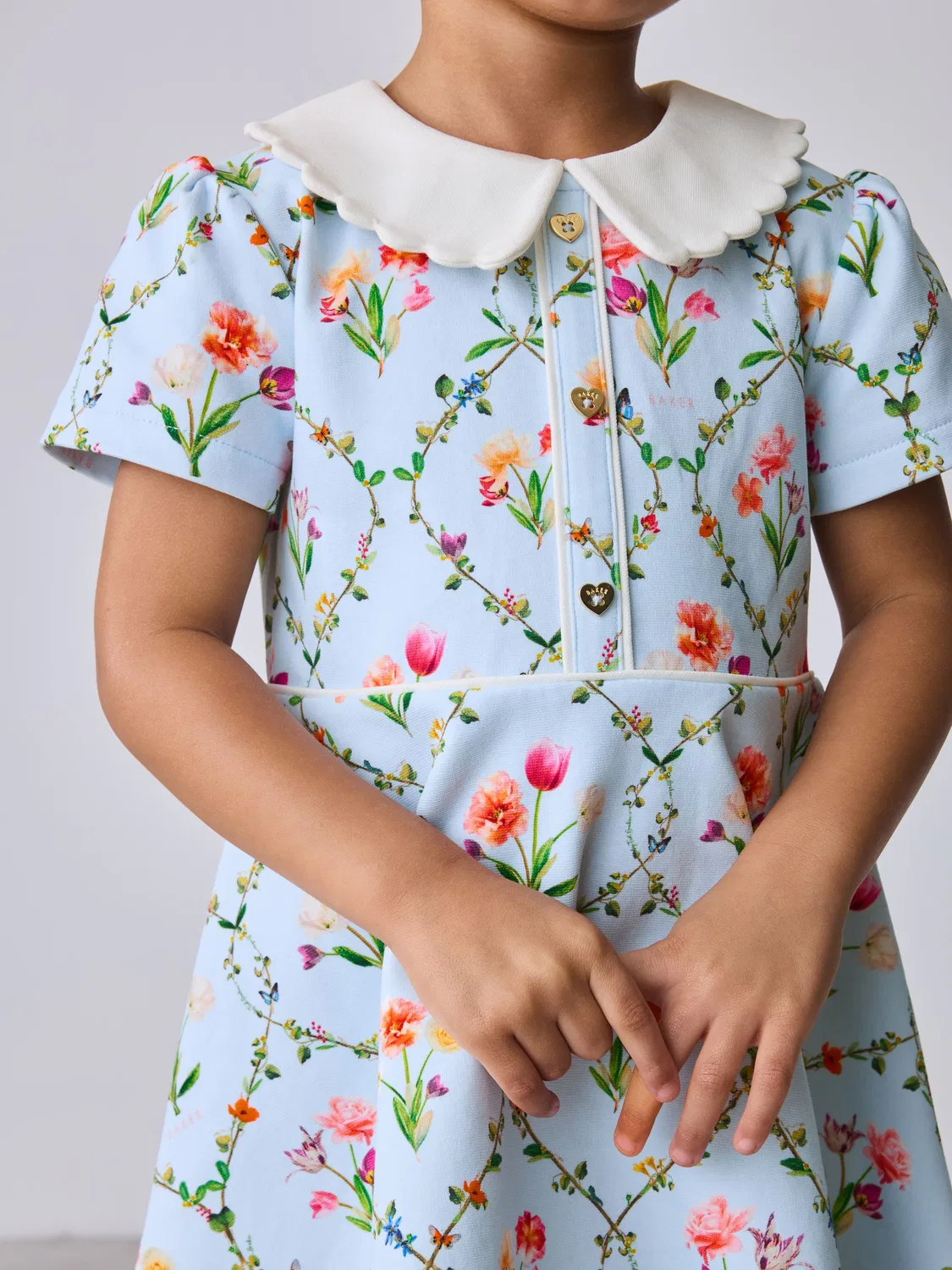 Платье с цветочным принтом, Trellis Print Floral Baker by Ted Baker, синий — фото 3