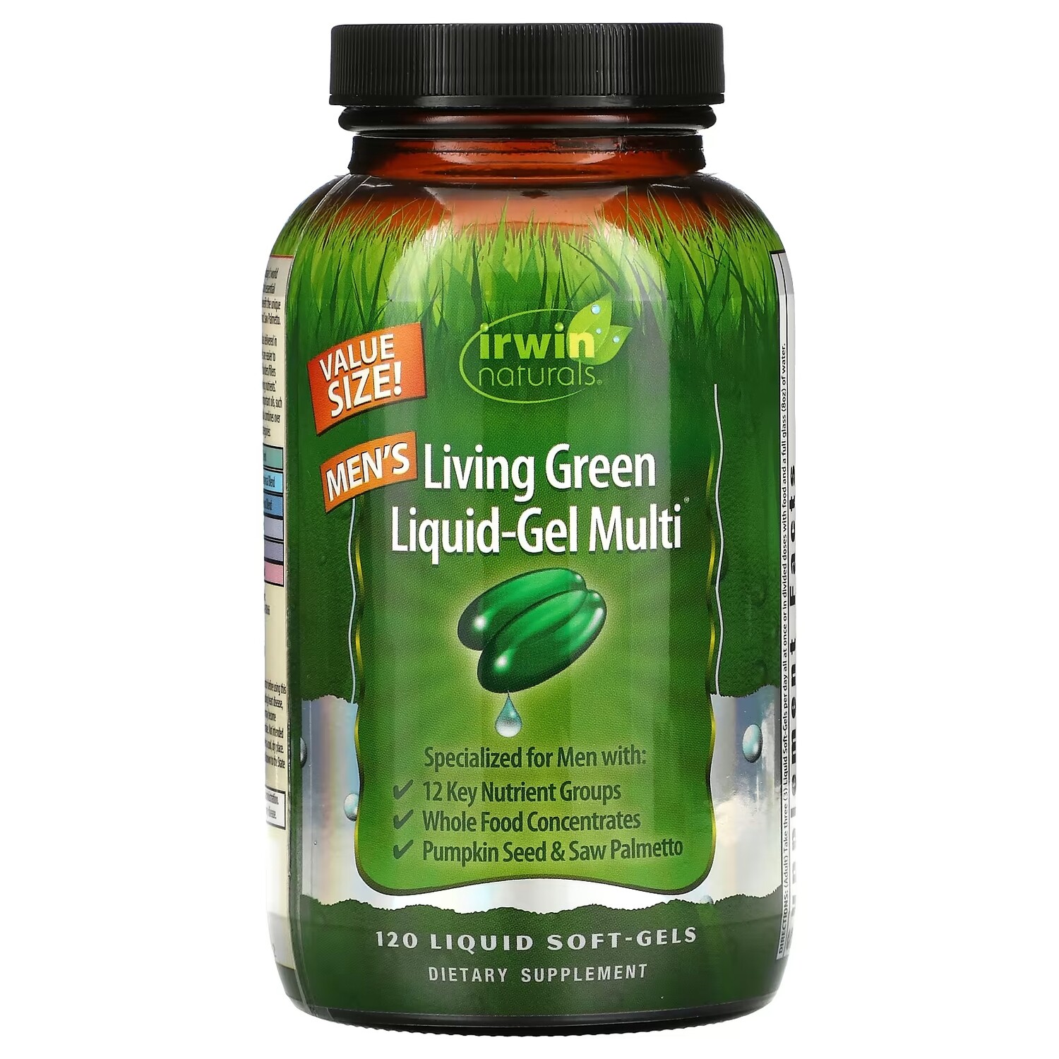 

Irwin Naturals Men's Living Green Liquid-Gel Multi, 120 гелевых капсул