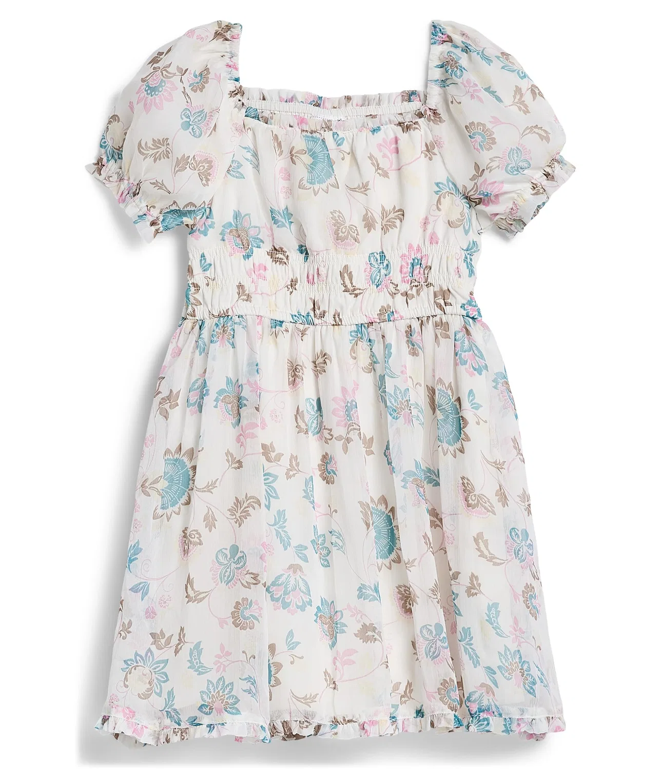 Мини-платье «бэбидолл» (для маленьких и больших детей) Abercrombie Kids, White Swirl Floral