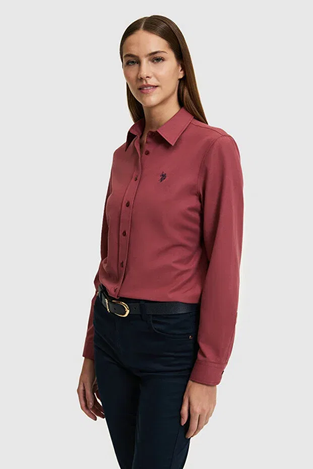 Женская рубашка с длинным рукавом Basics U.S. Polo Assn., Cherry