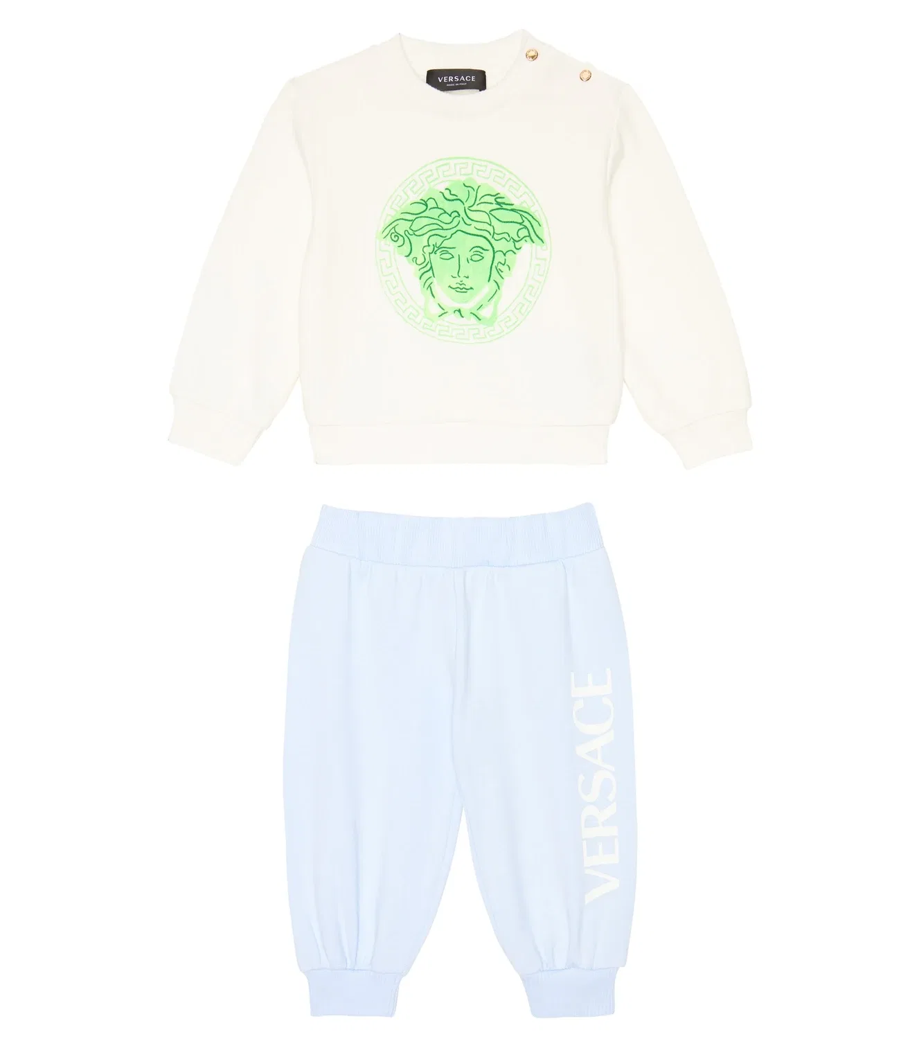 Комплект из свитшота и спортивных штанов Medusa Versace Kids, белый