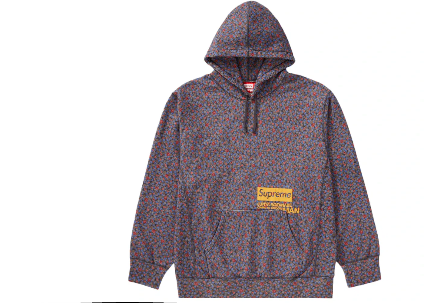 Мужская худи с принтом Junya Watanabe CdG Man Supreme, Black Flowers