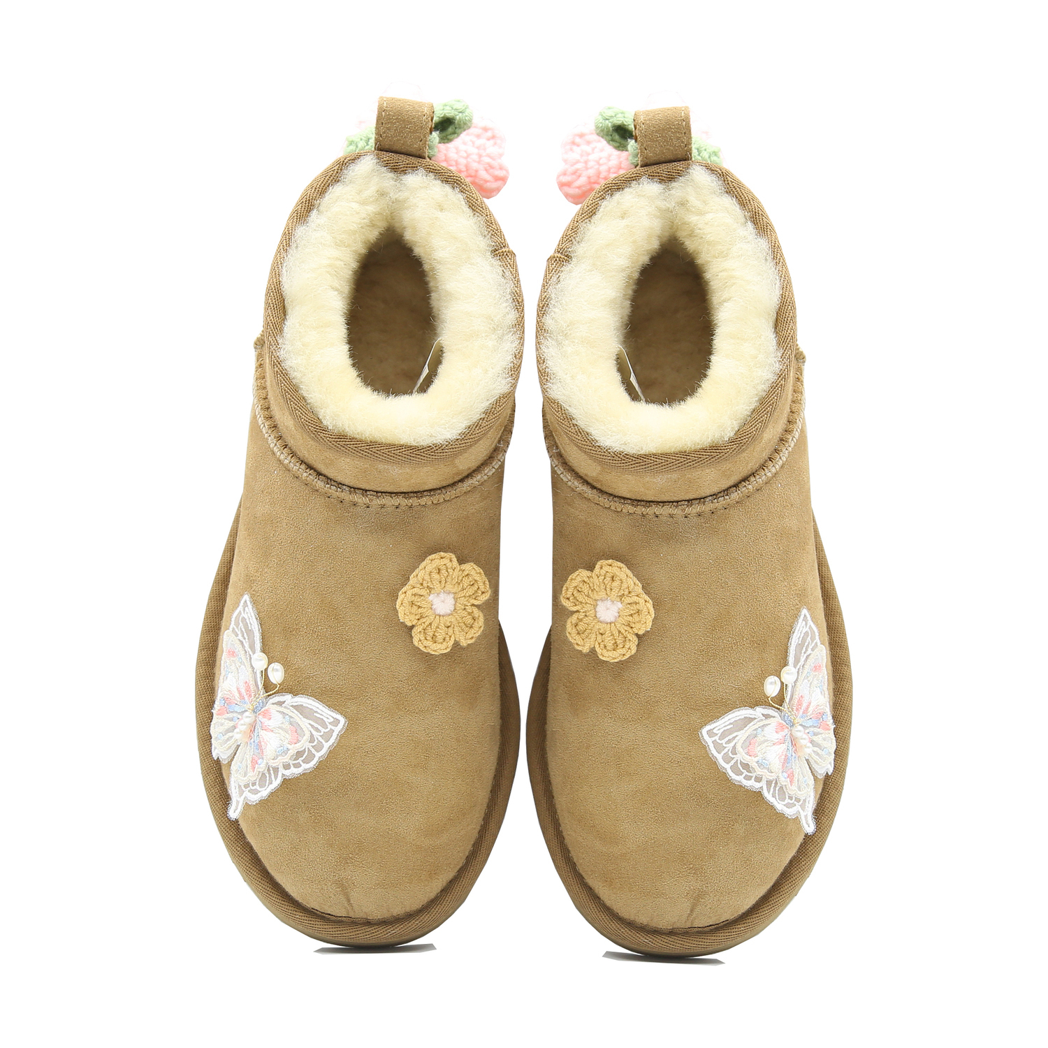 Ботинки зимние женские UGG до щиколотки, коричневый — фото 2