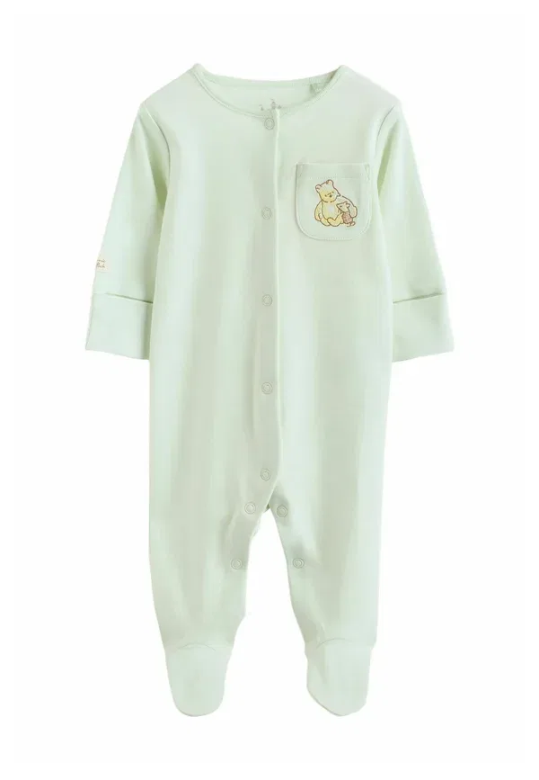 Комплект из 3 боди с длинным рукавом, хлопок, Regular fit - baby sleepsuits 3 pack, Next, sage green, зеленый — фото 3