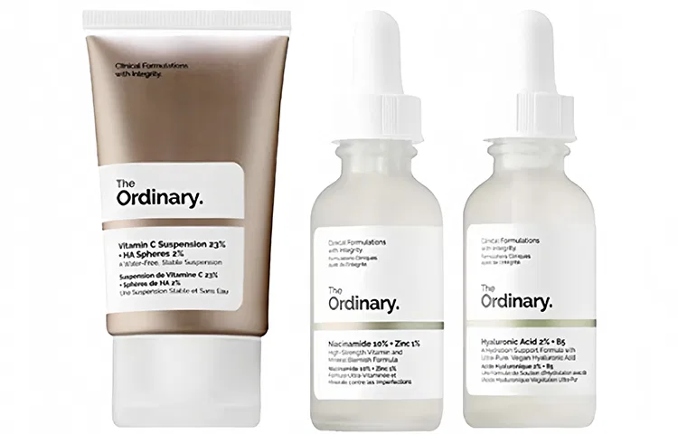 Набор сывороток The Ordinary, 10% Niacinamide, 2% Hyaluronic Acid, 23% Vitamins C Cream, The Ordinary, Black