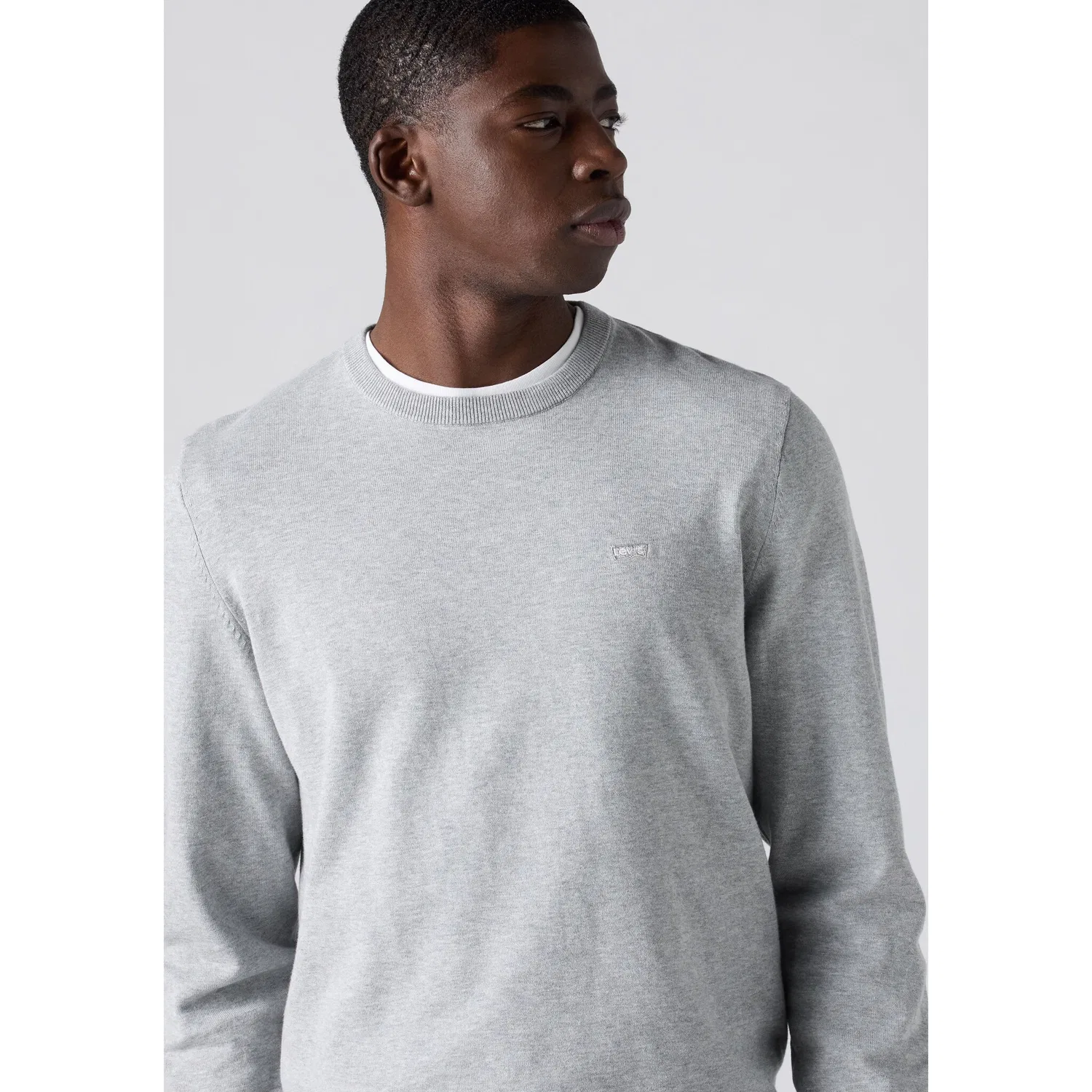 Мужской джемпер с круглым вырезом легкий Levi's, Mid Tone Grey Heather — фото 4