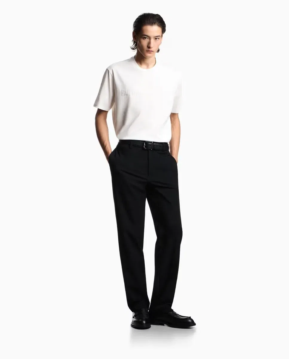 Мужские брюки чинос из эластичного нейлона Emporio Armani, Черный