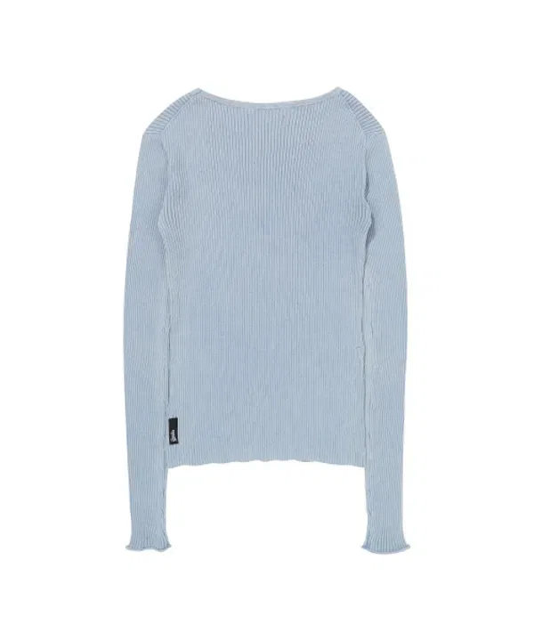 Вязаный лонгслив с разрезом, W, Superdry, Light Blue — фото 3