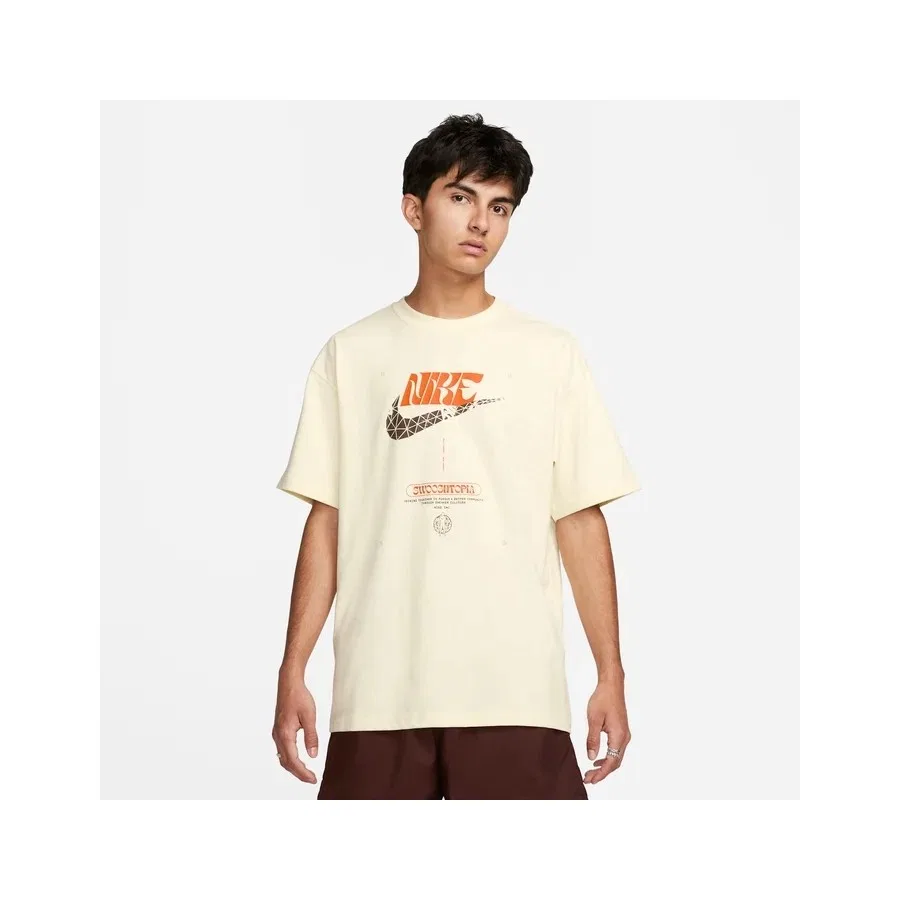 Футболка с принтом MAX90 Nike Sportswear, Бежевый — фото 3