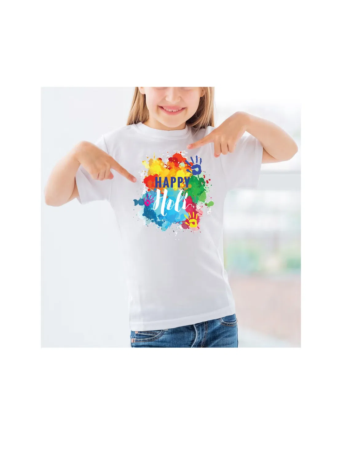 Футболка с принтом хлопковая Holi Printshop4Me, белый — фото 3
