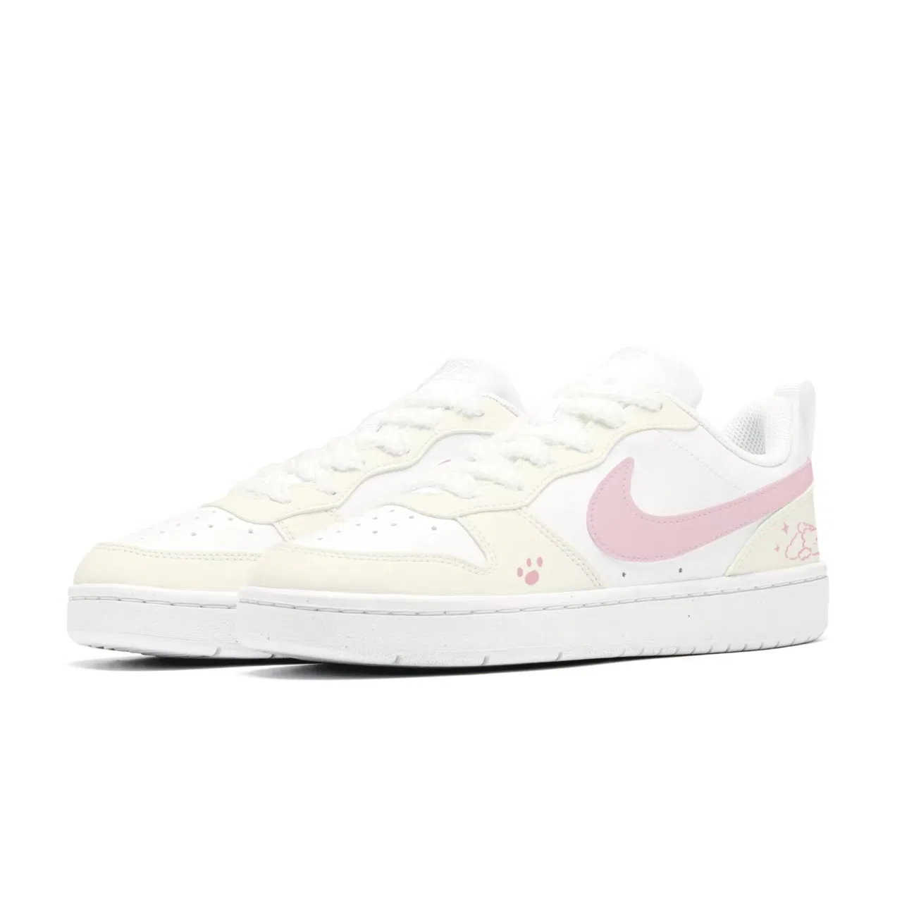 Детские кеды на скейтборде Nike Court Borough Low Top, Цвет Ivory — фото 4