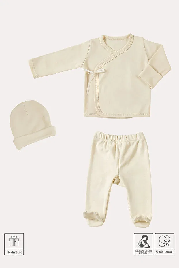 Детский комплект одежды для новорожденных хлопковый Mama Padre, Beige — фото 3