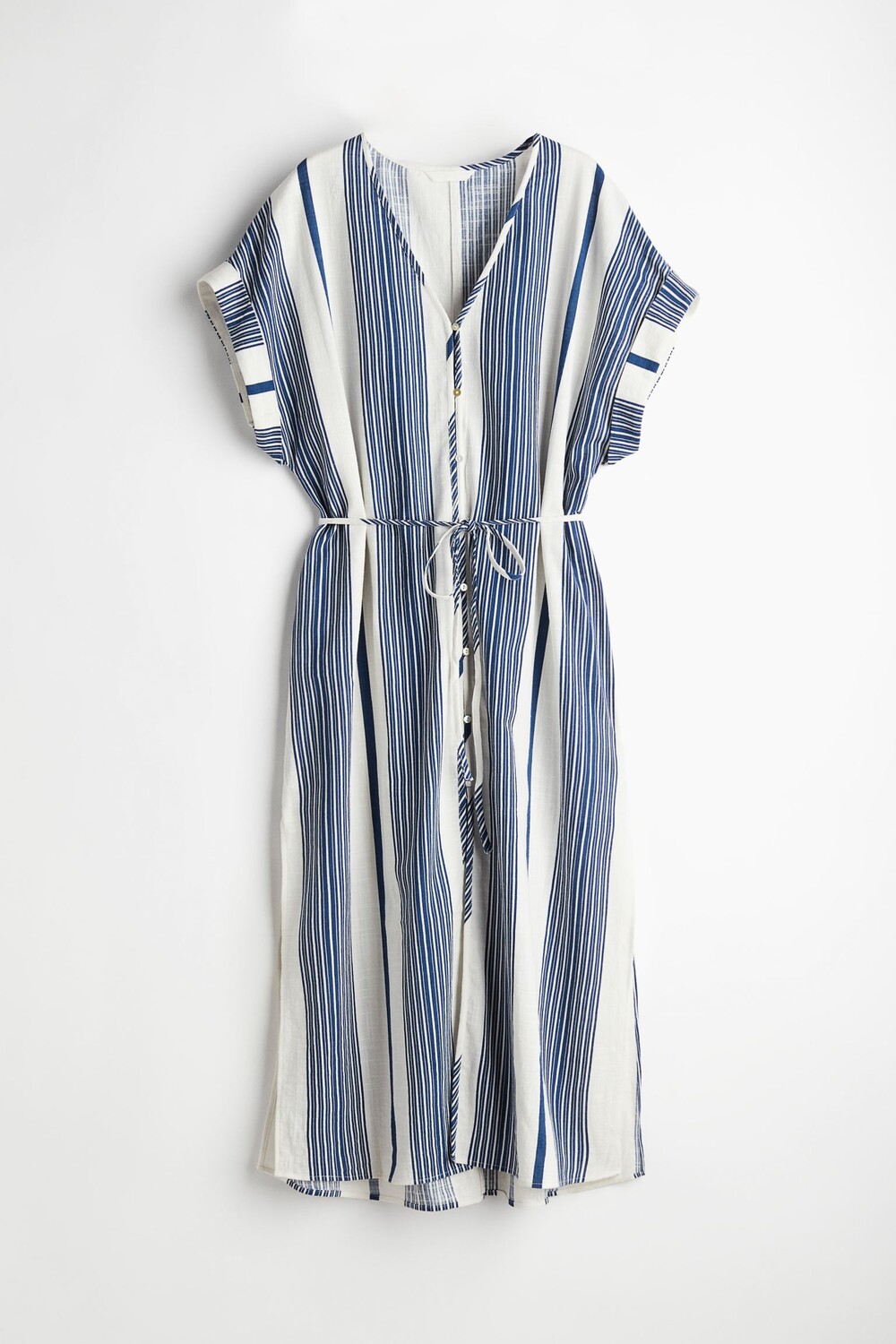

Платье H&M Button-front Crêpe Dress, белый/синий
