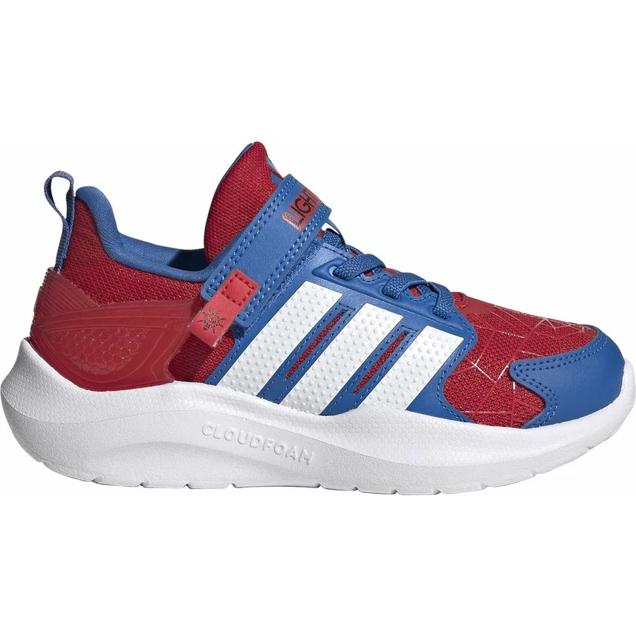 Детские спортивные кроссовки с LED-подсветкой Lightroma Rnr Spider-Man adidas, Сине-красно-белый
