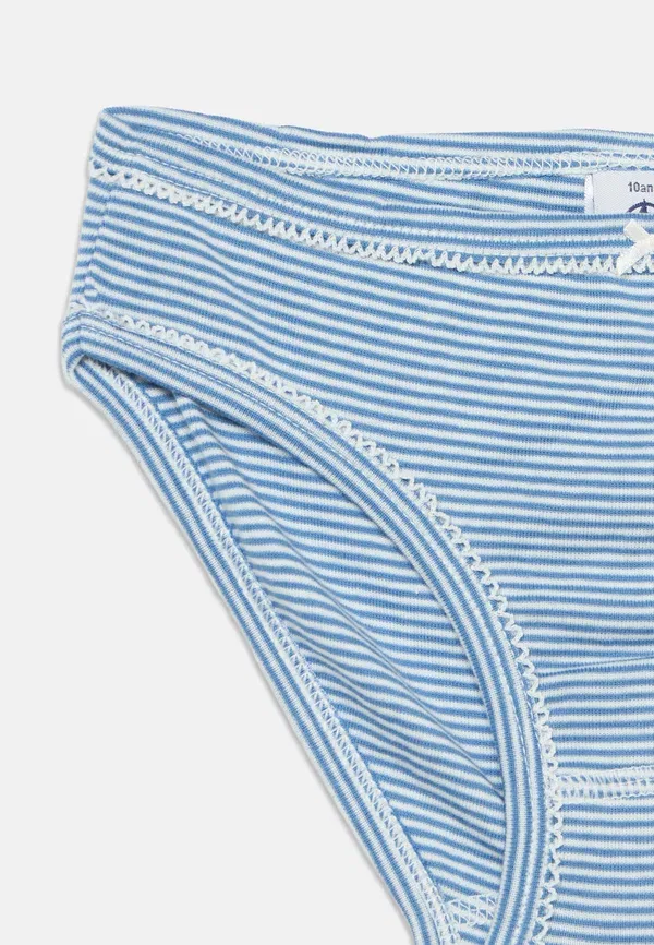 Комплект трусов 5 шт, хлопок, Moteriskos kelnaites zemu liemeniu, Petit Bateau, белый/синий — фото 4
