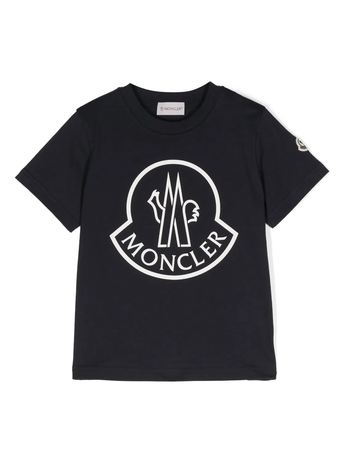Футболка с логотипом из хлопка Moncler, темно-синий