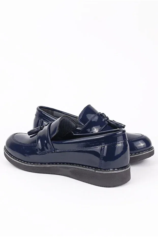 Детские классические туфли для мальчиков из лакированной кожи Rıdvan Çelik, Navy Blue — фото 4