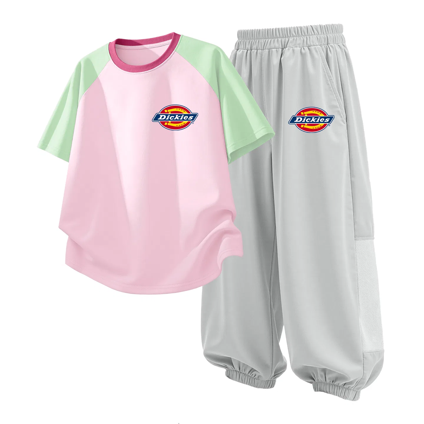 Детский спортивный комплект из 2 предметов Dickies, Standard K Green Pink/Standard K Misty Gray