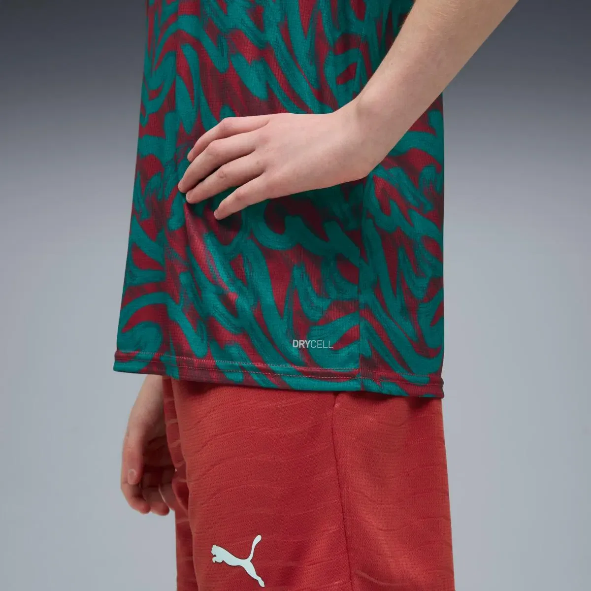 Детская футболка для мальчиков с длинным рукавом FPF Warm Up Jr Puma, Красный — фото 3