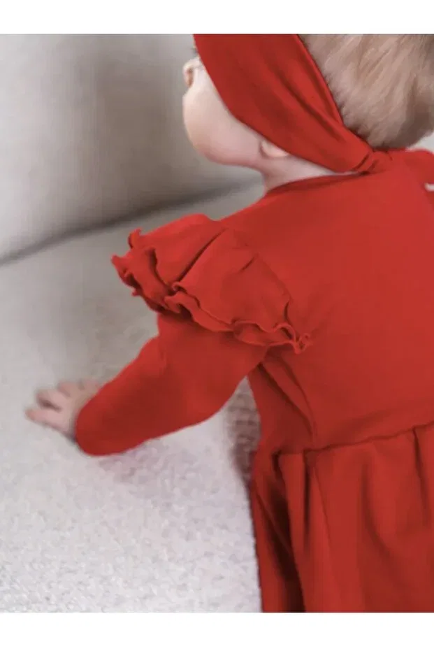 Детское платье для девочек хлопковое Otto Baby, Red — фото 4