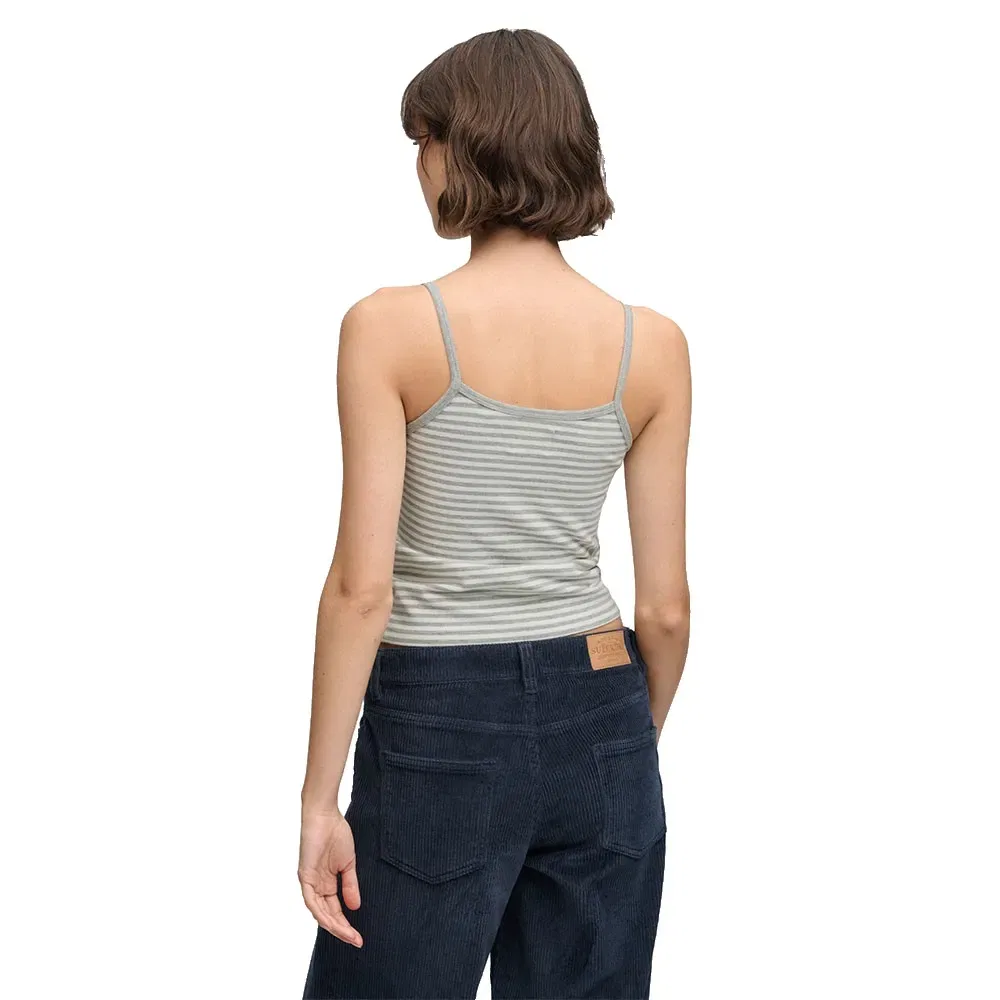 Женский топ без рукавов Athletics Essentials Stripe Cami Superdry, Grey — фото 2