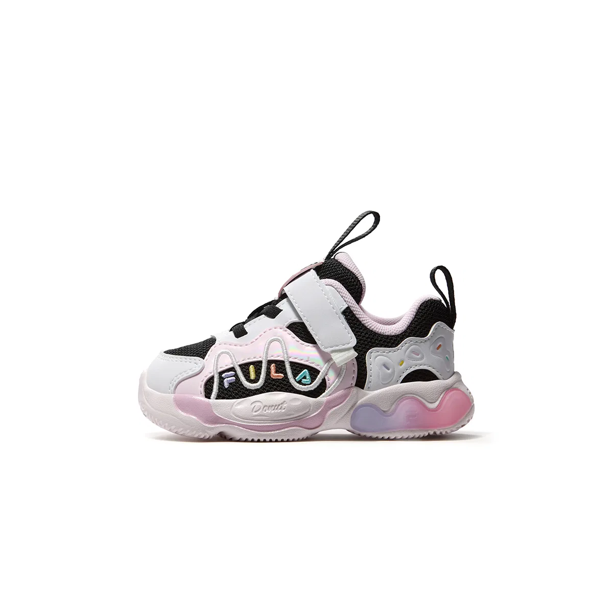 Детские тренировочные кроссовки с синтетической кожей FILA KIDS, Black/FILA White