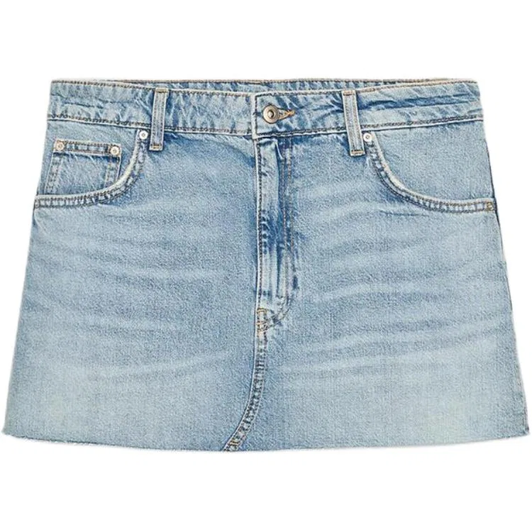 Женская джинсовая короткая юбка Light Blue ZARA