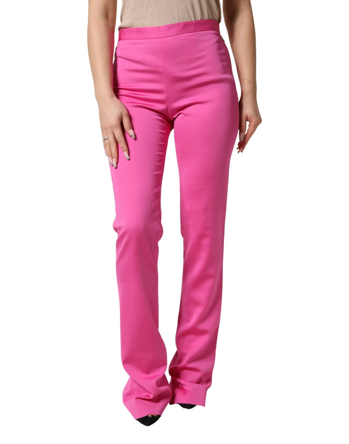 Женские брюки с высокой посадкой Straight Pants Versace, Pink