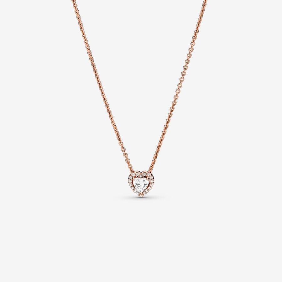 

Колье Pandora Elevated Heart, розовое золото