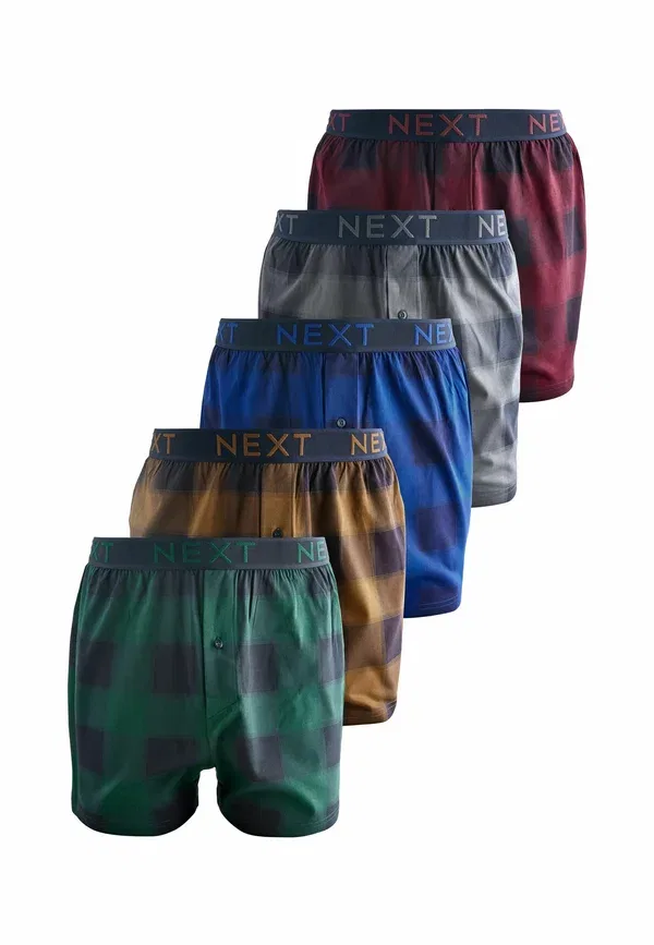 Боксеры комплект 5 шт, Checked, Next, Navy Burgundy, темно-синий/бордовый
