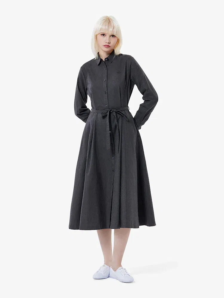 Платье длинное LACOSTE Green, фланелевое, повседневное