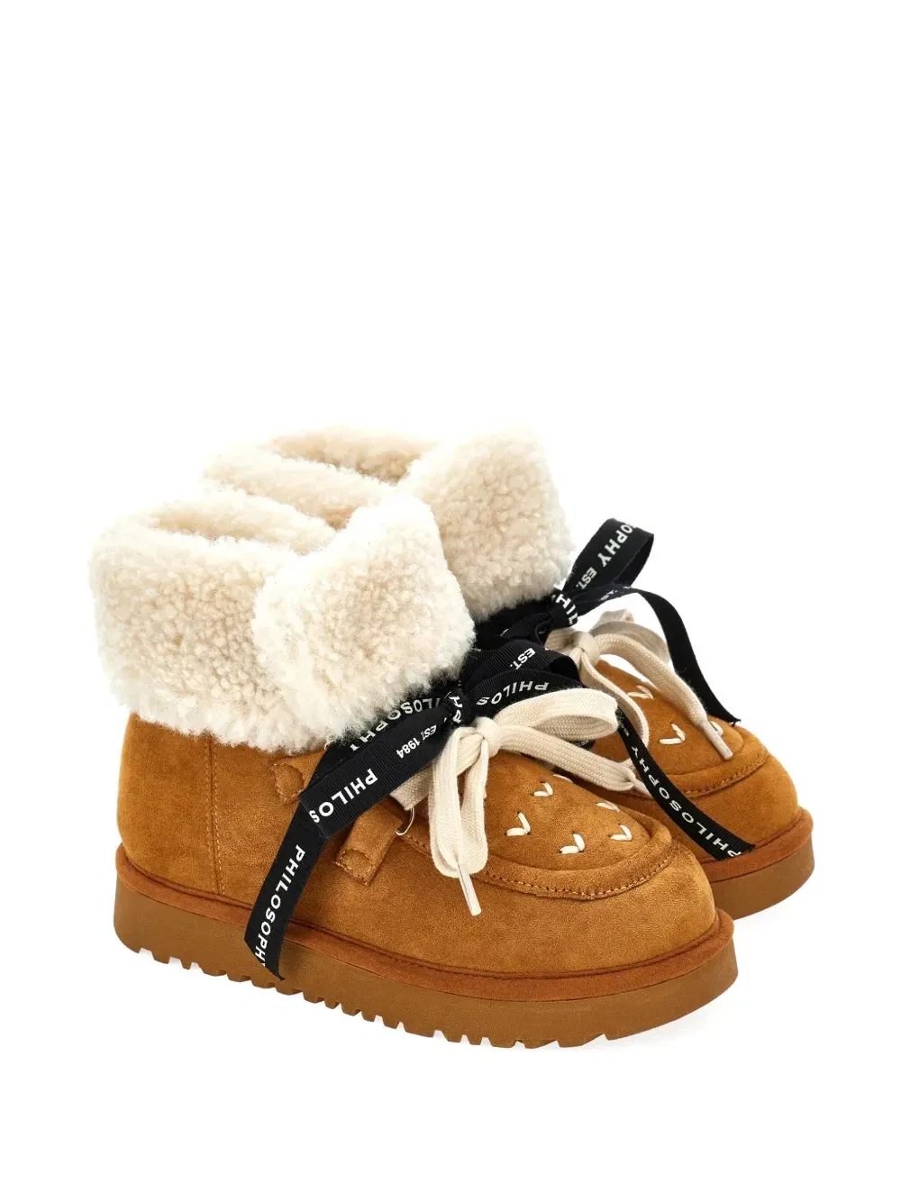 Ботинки с мехом Philosophy Di Lorenzo Serafini Kids, коричневый
