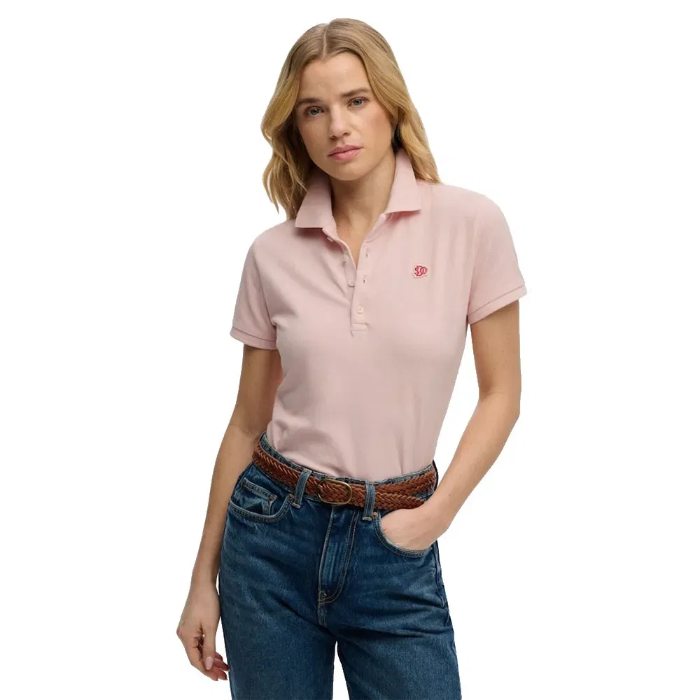 Поло Superdry Heritage Slim Fit с коротким рукавом, розовый