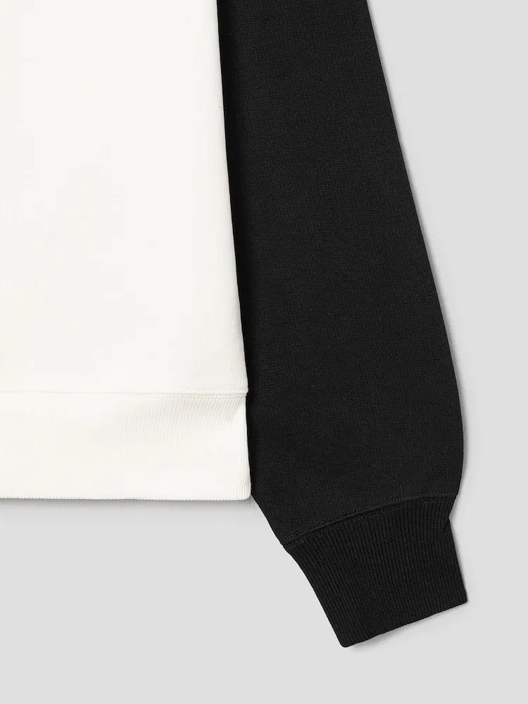 Футболка с длинным рукавом Boxy Fit Crewneck With Ami De Coeur Knitted Patch AMI PARIS, Black — фото 4