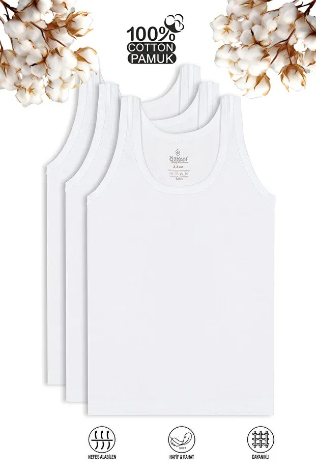 Детское для мальчиков белье хлопковое комплект из 3 предметов Özkan Underwear, White