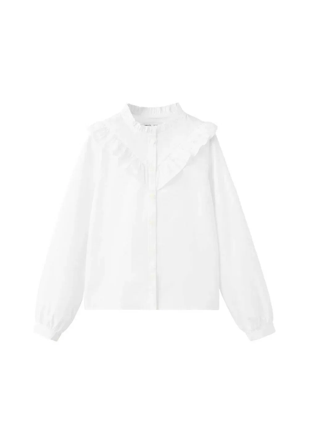 Детская блузка на пуговицах Mango Kids, White