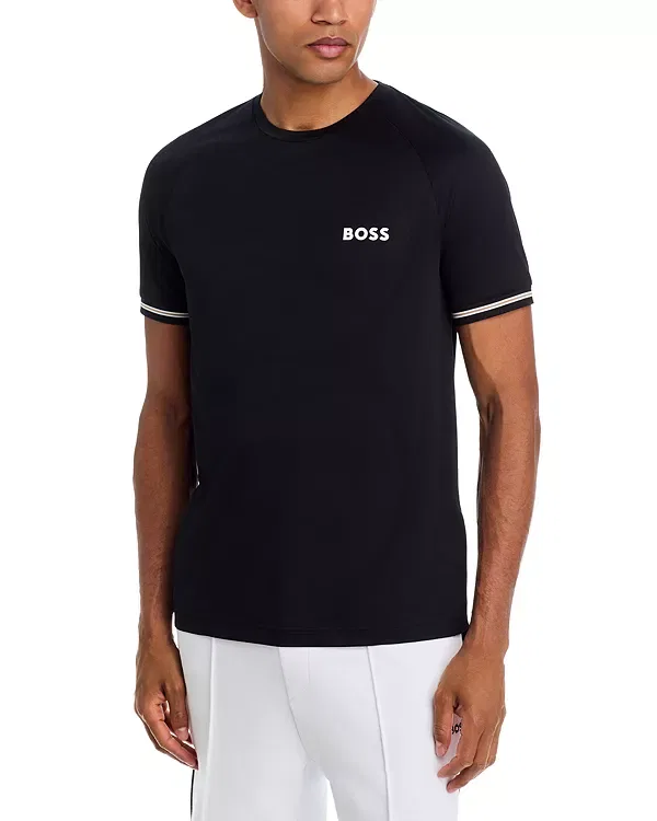 Мужская футболка с принтом Tennis Toc Serve 2 Logo Tee Boss, черный