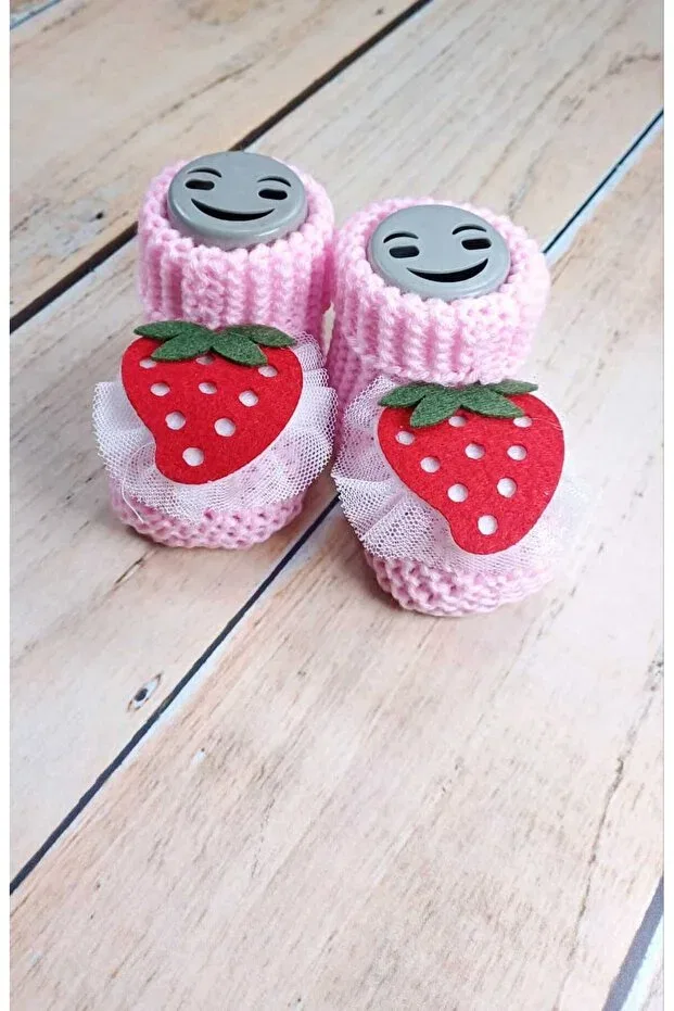 Детские пинетки трикотажные с цветочным принтом Gogobaby, Pink — фото 3